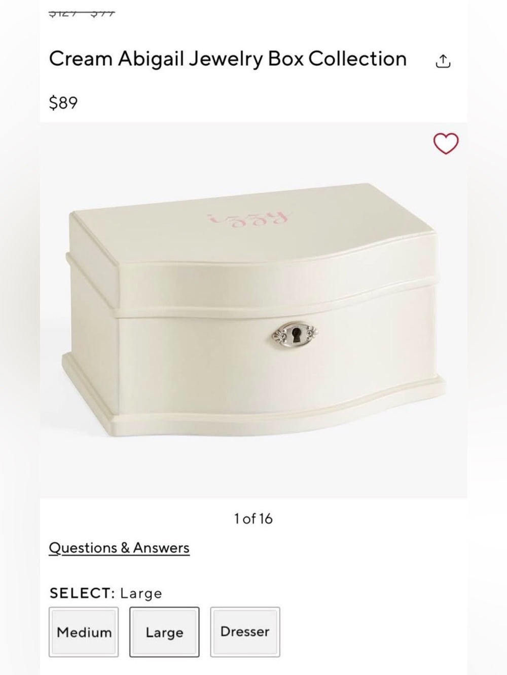 Pottery Barn Kids Jewelry Box
